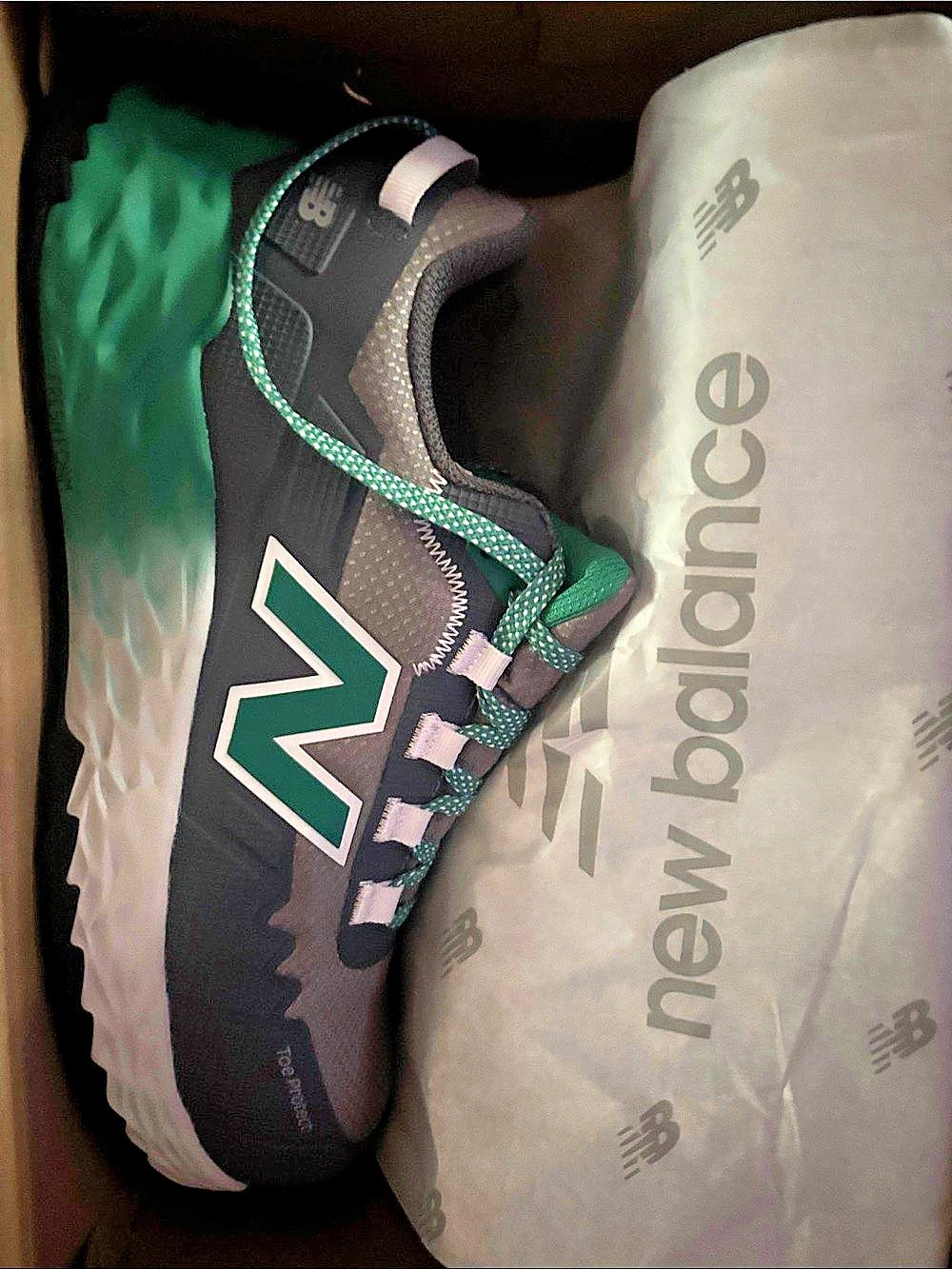New Balance Fresh Foam Cremorne Composite Toe EH Work Shoe Black & Green US 9 D